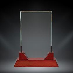 Heathrow Glass with Rosewood Base