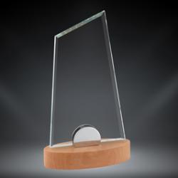 Milan Glass with Wood & Metal Base